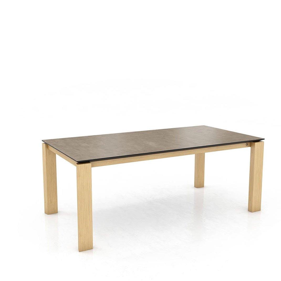 Mason straight leg PB1 Ceramic + oak extending dining table