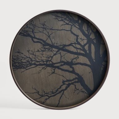 Ethnicraft Tree Wooden Tray | Black | Round 