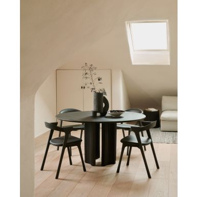 Ethnicraft Bok Chair | Brown Oak | Brown Leather Seat