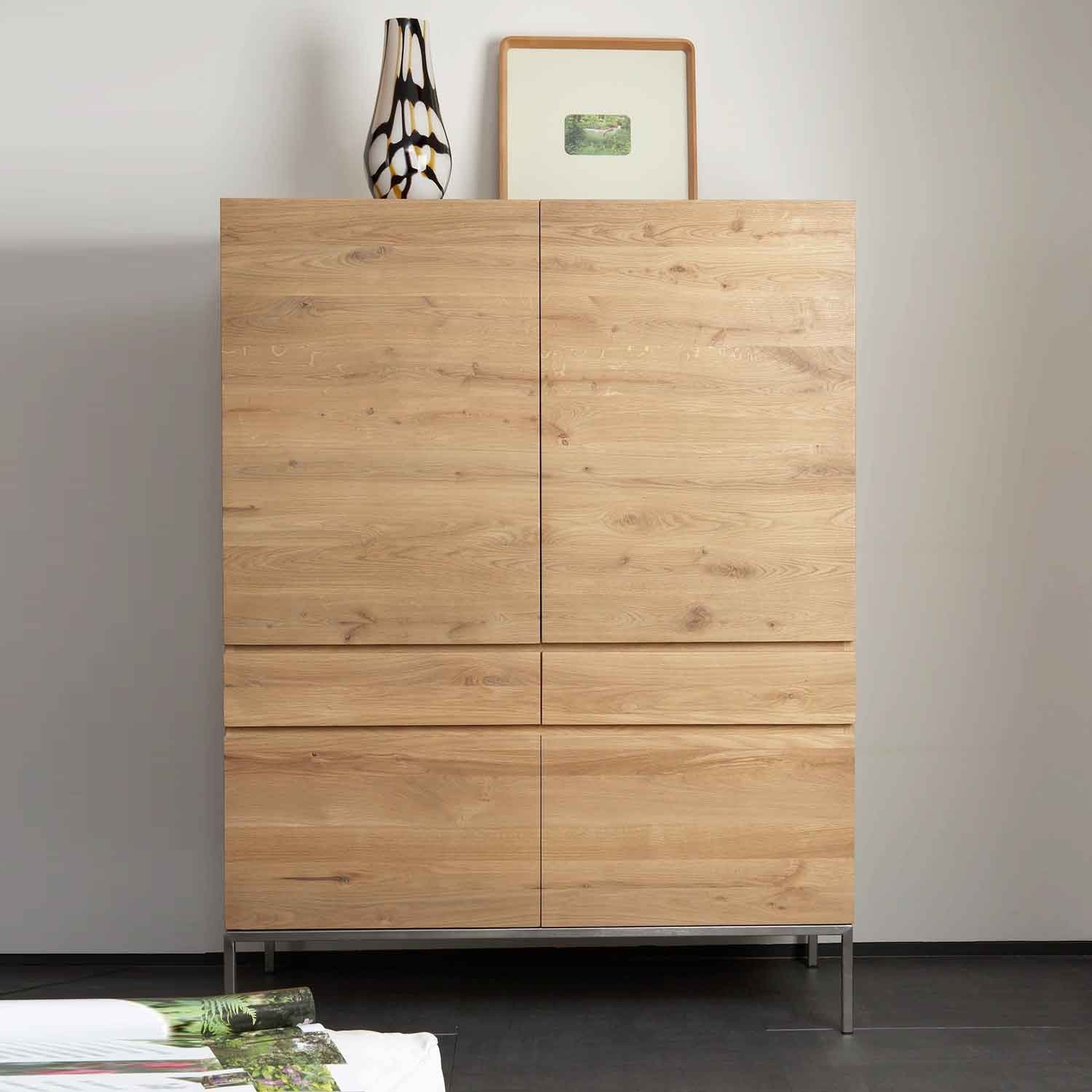 Ethnicraft Ligna Oak Storage Cupboard 4 Opening Doors 2 Drawers Ethnicraft Ligna Oak Storage Cupboard 4 Opening Doors 2 Drawers Solid Wood Furniture