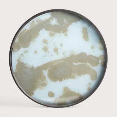 Ethnicraft Organic Glass Tray | Mist Gold | Round
