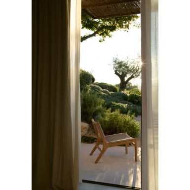 Ethnicraft Outdoor Jack Woven Lounge Chair | Beige | Teak 