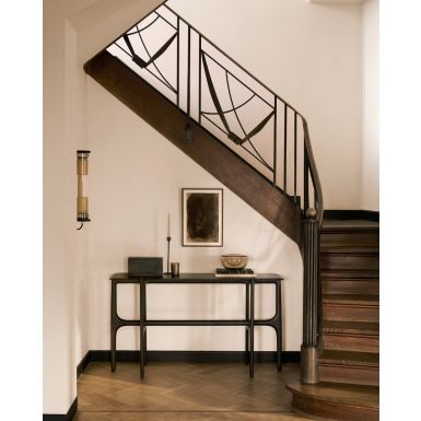 Ethnincraft PI Console Table | Dark Brown Mahogany | 6 Legs