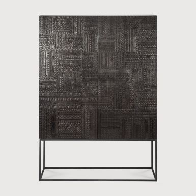 Ethnicraft Tabwa Cupboard | Off Black Teak | 2 Doors
