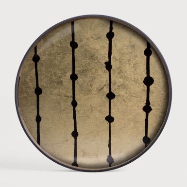 Ethnicraft Gold Leaf Dots Glass Tray | Round