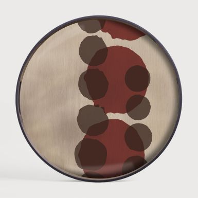 Ethnicraft Layered Dots Glass Tray | Pinot | Round