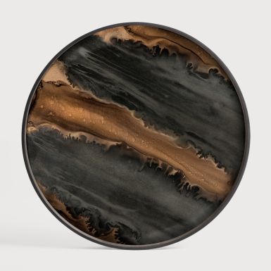 Ethnicraft Organic Glass Tray | Bronze | Round