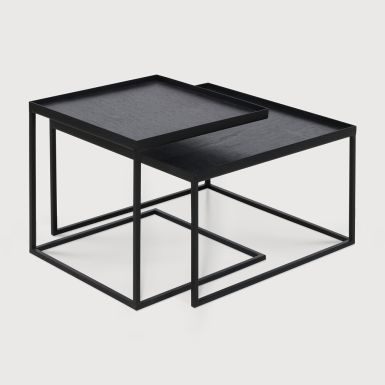 Ethnicraft Tray Coffee Table Set | Square | Small + Large