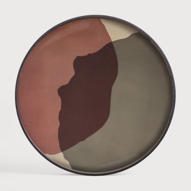 Ethnicraft Combined Dots Glass Tray | Pinot | Round