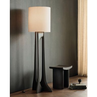Ethnicraft Flow Floor Lamp | Rose Brown Mahogany | Beige