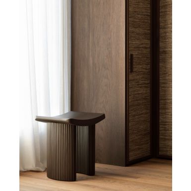 Ethnicraft Roller Max Stool | Mahogany Dark Brown