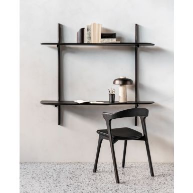 Ethnicraft PI Desk | Wall Mounted | Mahogany Dark Brown