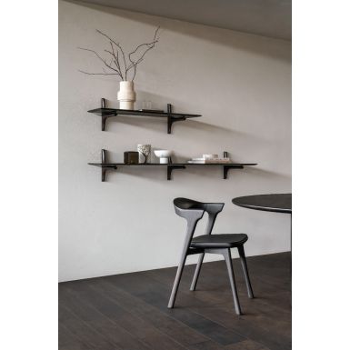 Ethnicraft Bok Chair | Black Oak | Black Leather Seat