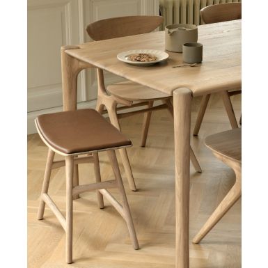 Ethnicraft Osso Stool | Oak | Cognac Leather