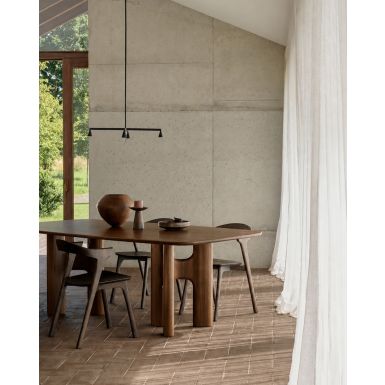 Ethnicraft Flow Dining Table | Fixed | Wild Brown Teak