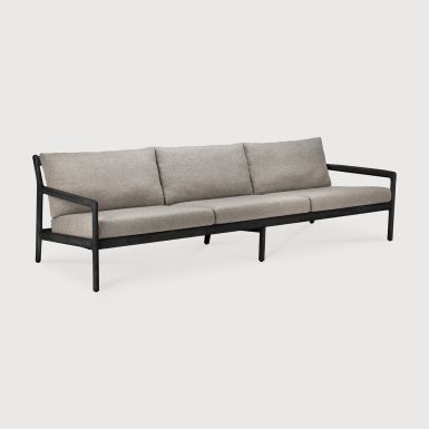 Ethnicraft Outdoor Jack Sofa Frame | Black Teak | 265cm | Mocha FR cushion