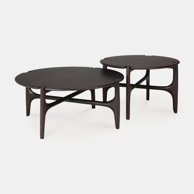 Ethnicraft PI Coffee Table | Dark Brown Mahogany | Round