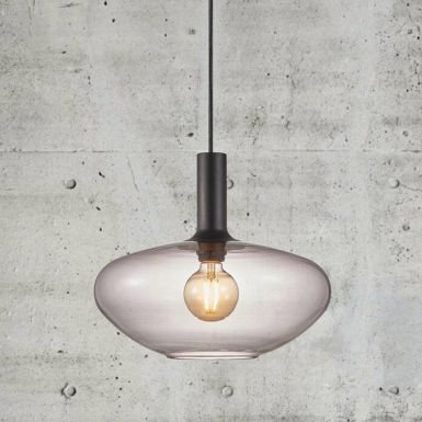 Glass 35 Pendant | Alton Black Smoked Glass | Oblong