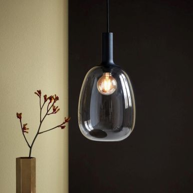 Glass 23 Pendant | Alton Black Smoked Glass | Long