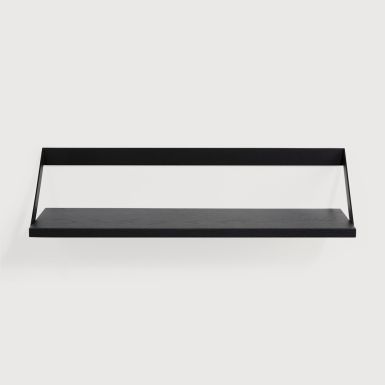Ethnicraft Ribbon Shelf | Black Oak | Black Metal | W70cm