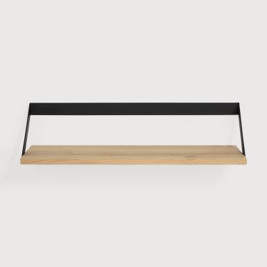 Ethnicraft Ribbon Shelf | Oak | Black Metal | W70cm