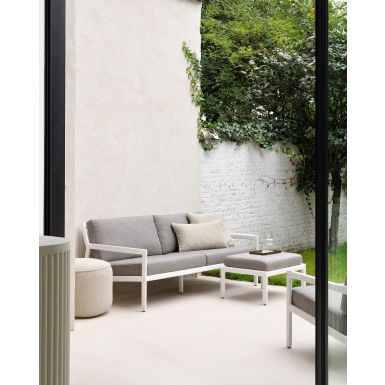 Ethnicraft Outdoor Jack Sofa Frame | Aluminium | 180cm | Mocha FR cushion