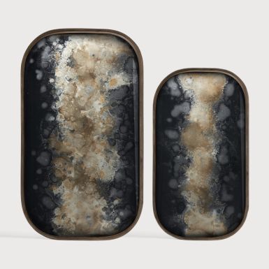 Ethnicraft Organic Valet Glass Tray | Black | Rectangular