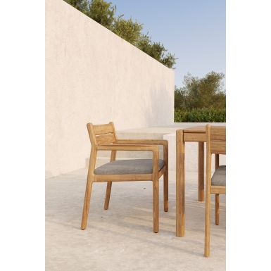 Ethnicraft Outdoor Jack Chair with arms | Teak | Mocha FR cushion