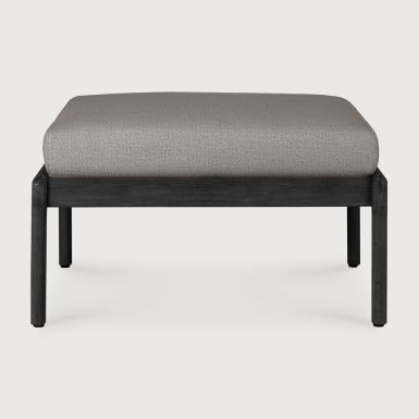 Ethnicraft Outdoor Jack Footstool Frame | Black Teak | Mocha FR cushion
