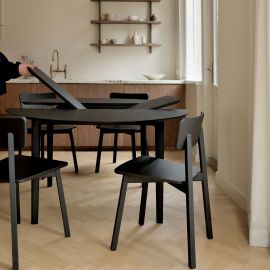 Ethnicraft Bok | Black Oak Extending Dining Table (Round)