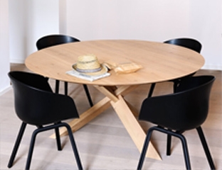 Japanese Inspired Roun Oak Dining Table By Adventures In Furniture.