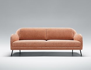 2 Seater Fabric Sofa Designed By Adventures In Furniture. These Handmade Sofas Have Endless Fabric Choices To Fit Every Space In Your Home. This Sofa On Show Has Wooden Legs With A Matching Coffee Table