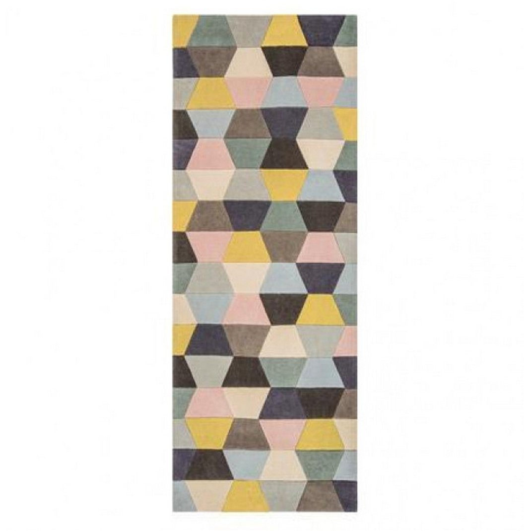 Tetra runner rug - Honeycombe pastel