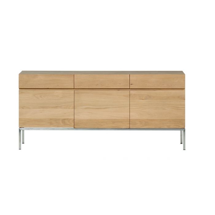 Ethnicraft EOL Oak Ligna sideboard 3 doors 3 drawers 165cm x 45cm x 78cm
