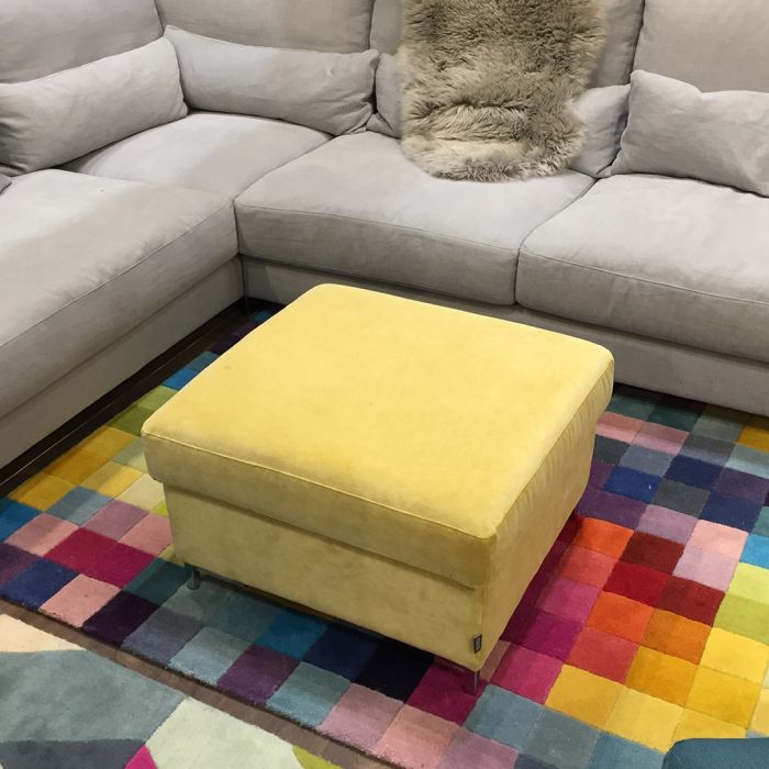 Yellow and store grey footstool