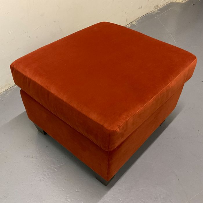 Ex Display Wells Footstool in Aquaclean Bellis Orange 254182