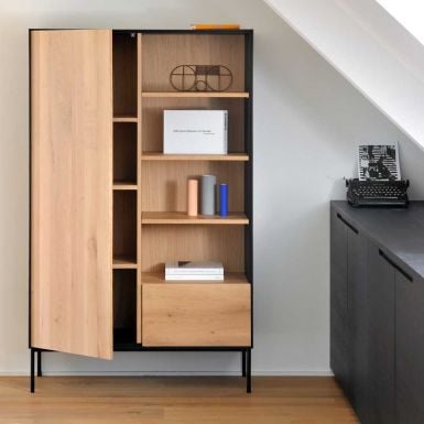 Ethnicraft Oak Blackbird storage cupboard ‐ 1 door / 1 drawer