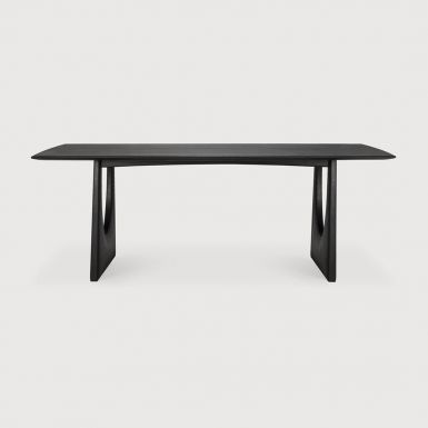 Oak Geometric Black Dining Table