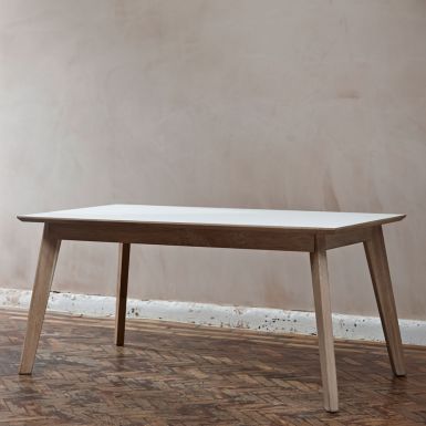 Bianco Fenix + Walnut Dining Table