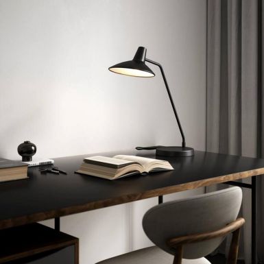 Black metal table lamp darci black