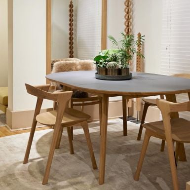 modern extending round dining table with super matt finish 