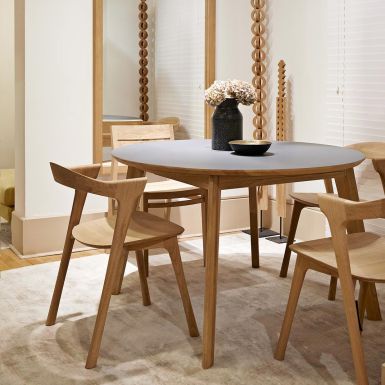 modern extending round dining table with super matt finish 