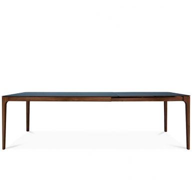 the zurich fenix is an walnut extendable dining table 