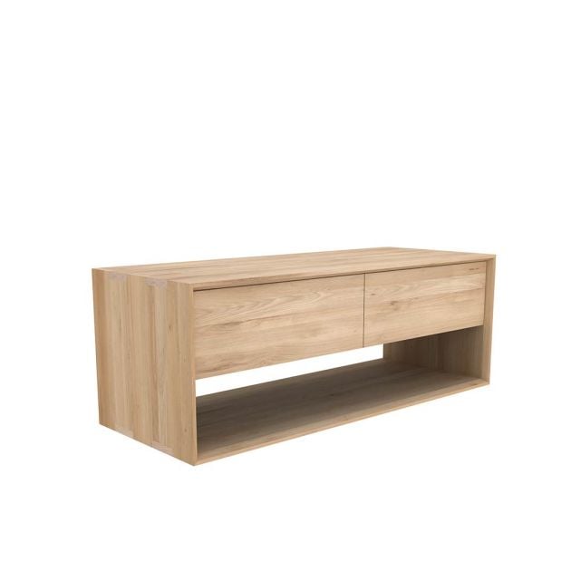 Ethnicraft Oak Nordic TV cupboard 1 flip down door 1 drawer